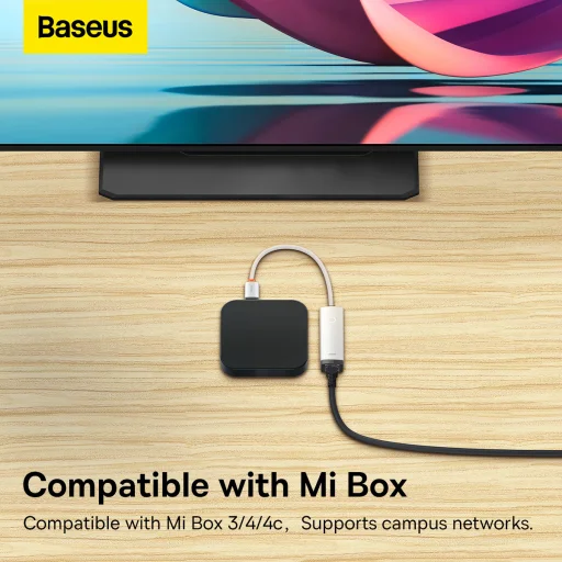 Baseus USB - RJ45 (100 Mbps) átalakító adapter (WKQX000002) fehér - 10