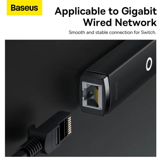 Baseus USB Type C - RJ45 (1000 Mbps) átalakító adapter (WKQX000301) fekete - 8