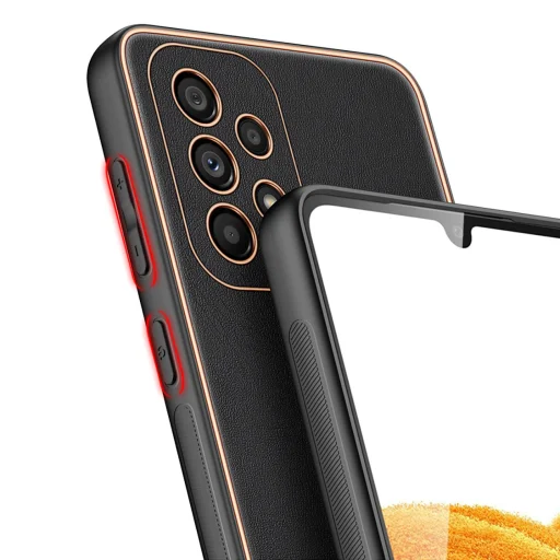 Samsung Galaxy A33 5G Dux Ducis Yolo TPU és PU bőr tok fekete - 14