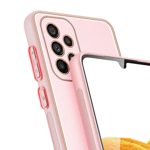 Samsung Galaxy A33 5G Dux Ducis Yolo TPU és PU bőr tok rózsaszín - 6