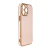 iPhone 13 Pro Max Lighting Color gél tok arany kerettel rózsaszín thumbnail