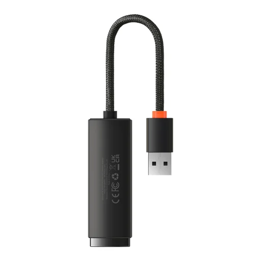 Baseus USB - RJ45 (100 Mbps) átalakító adapter (WKQX000001) fekete - 2