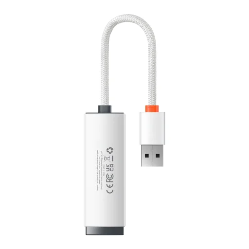 Baseus USB - RJ45 (100 Mbps) átalakító adapter (WKQX000002) fehér - 2