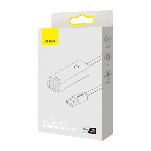 Baseus USB - RJ45 (1000 Mbps) átalakító adapter (WKQX000101) fekete - 12