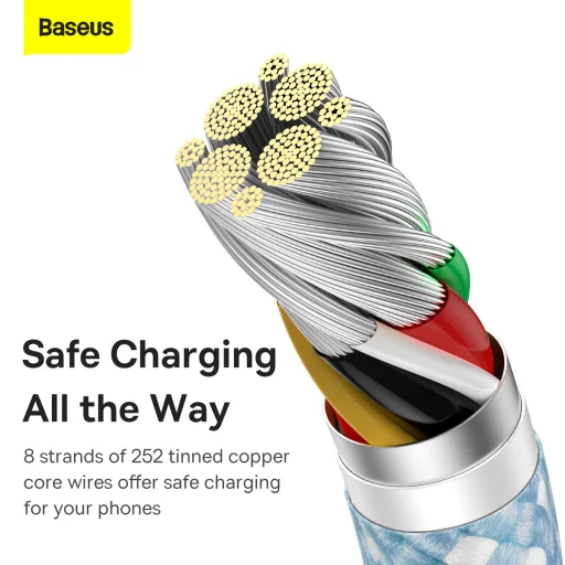 Baseus USB - USB Type C kábel 100W 5A 1m kék (CALD000603) - 3