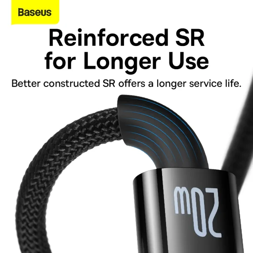 Baseus USB Type C - Lightning kábel 20W 1m (CATS000001) fekete - 6