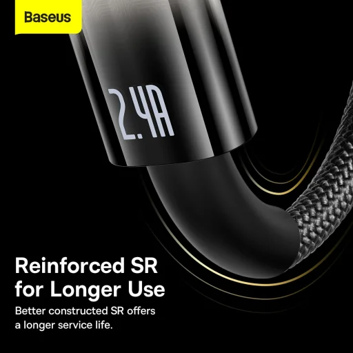 Baseus USB - Lightning kábel 2.4A 1m (CATS000401) fekete - 7