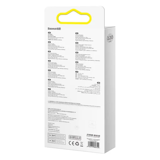 Baseus 3 az 1-ben USB - USB Type C, Lightning, Micro USB kábel 100W 6A 1.2m (CASS030003) kék - 7