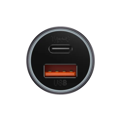 Baseus Golden Contactor Max Autós szivargyújtós töltő USB + Type C - QC PD 60W (CGJM000113) sötétszürke - 10