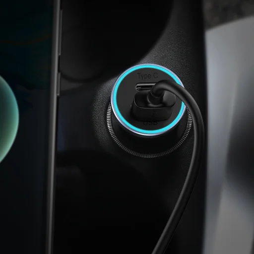 Baseus Golden Contactor Max Autós szivargyújtós töltő USB + Type C - QC PD 60W (CGJM000113) sötétszürke - 13