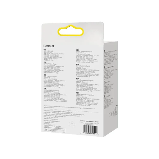 Baseus Compact hálózati töltő 2XUSB - 10.5W (CCXJ010202) fehér - 6