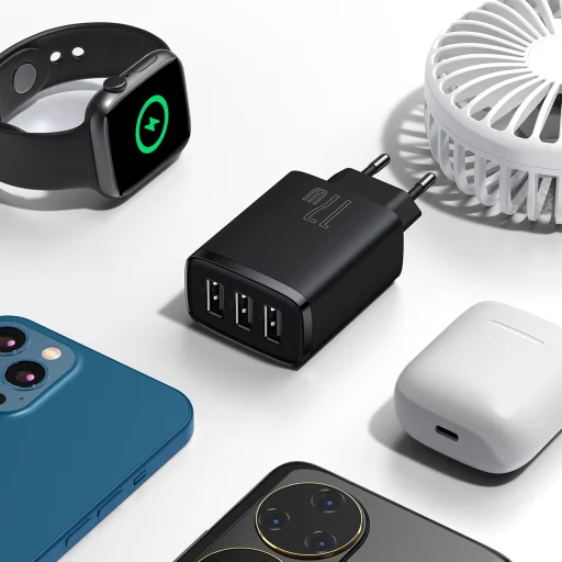 Baseus Compact hálózati töltő 3XUSB - 17W (CCXJ020101) fekete - 6