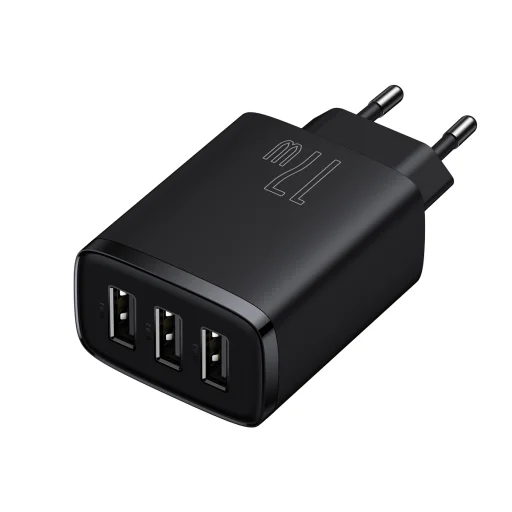 Baseus Compact hálózati töltő 3XUSB - 17W (CCXJ020101) fekete - 1