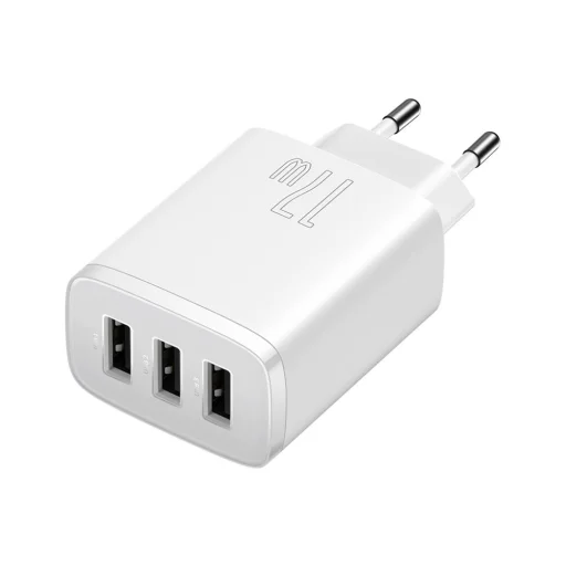 Baseus Compact hálózati töltő 3XUSB - 17W (CCXJ020102) fehér - 2