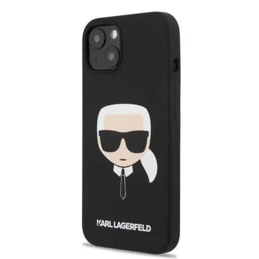 iPhone 13 Karl Lagerfeld KLHMP13MSLKHBK Karl Head MagSafe szilikon tok fekete - 1
