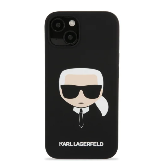 iPhone 13 Karl Lagerfeld KLHMP13MSLKHBK Karl Head MagSafe szilikon tok fekete - 5