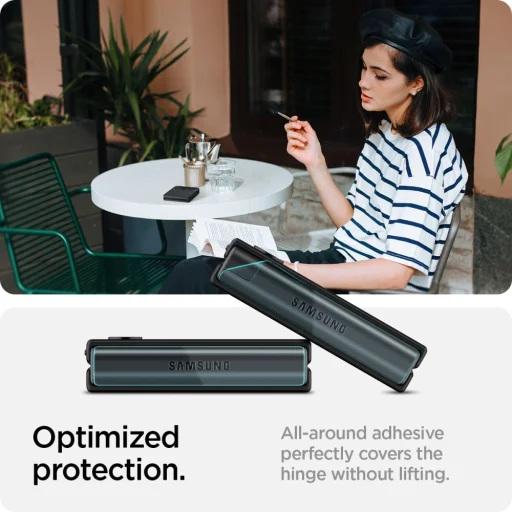 Samsung Galaxy Z FLIP 4 Spigen Kijelzővédő FóliaFC ''EZ FIT'' + Hinge Film 2 db fekete (AGL05321) - 5