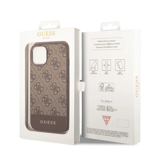 iPhone 14 Plus Guess 4G Stripe tok barna (GUHCP14MG4GLBR) - 4