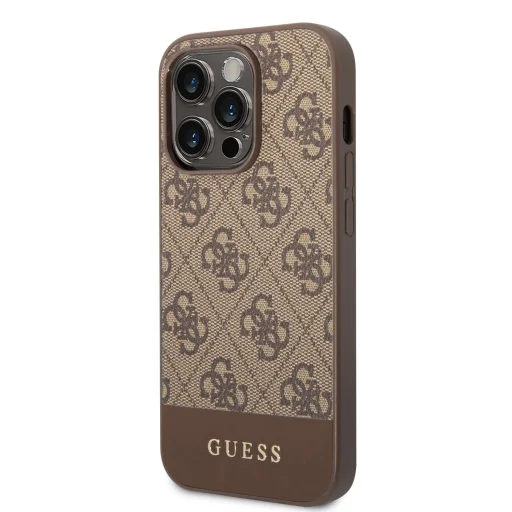 iPhone 14 Pro Guess 4G Stripe tok barna (GUHCP14LG4GLBR) - 1