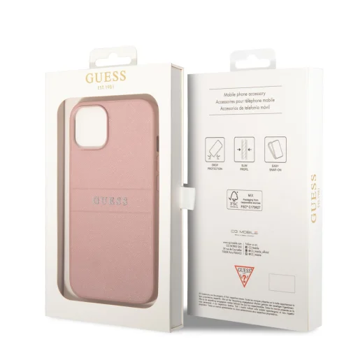 iPhone 14 Plus Guess PU Leather Saffiano tok rózsaszín (GUHCP14MPSASBPI) - 4