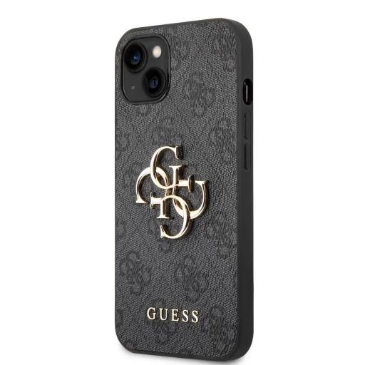 iPhone 14 Guess PU 4G Metal Logo tok szürke (GUHCP14S4GMGGR) - 1