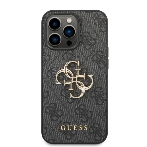iPhone 14 Pro Guess PU 4G Metal Logo tok szürke (GUHCP14L4GMGGR) - 5