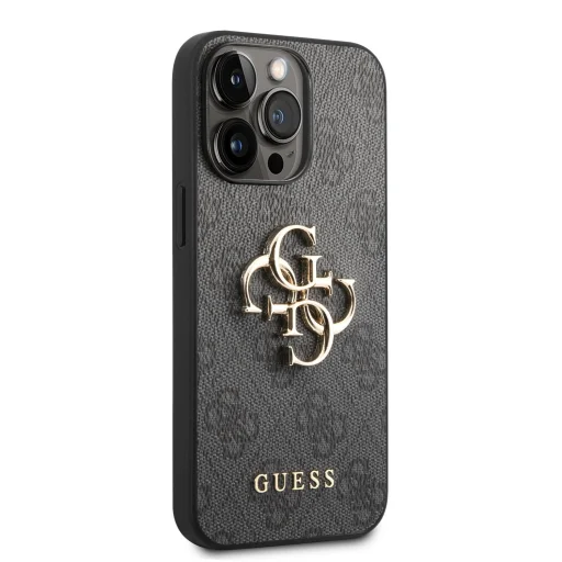 iPhone 14 Pro Guess PU 4G Metal Logo tok szürke (GUHCP14L4GMGGR) - 3