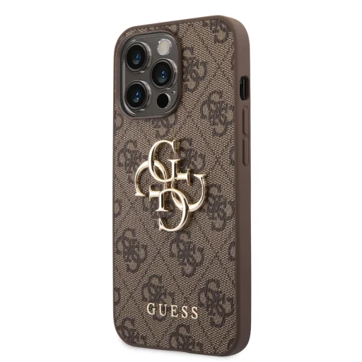 iPhone 14 Pro Guess PU 4G Metal Logo tok barna (GUHCP14L4GMGBR) - 1