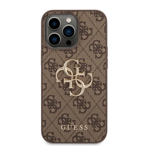 iPhone 14 Pro Guess PU 4G Metal Logo tok barna (GUHCP14L4GMGBR) - 4