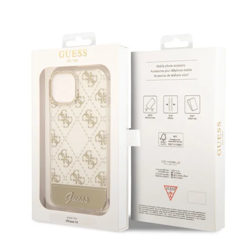 iPhone 14 Plus Guess PC/TPU Peony Glitter Script Logo tok arany (GUHCP14MHG4MHG) - 3