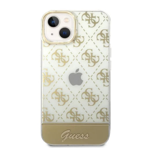 iPhone 14 Plus Guess PC/TPU Peony Glitter Script Logo tok arany (GUHCP14MHG4MHG) - 4