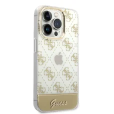 iPhone 14 Pro Guess PC/TPU Peony Glitter Script Logo tok arany (GUHCP14LHG4MHG)