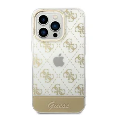 iPhone 14 Pro Guess PC/TPU Peony Glitter Script Logo tok arany (GUHCP14LHG4MHG)