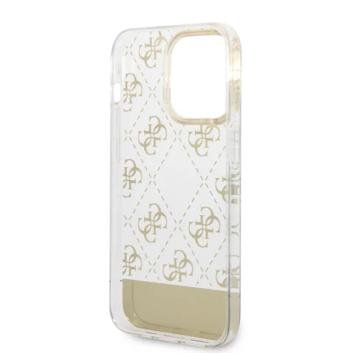 iPhone 14 Pro Guess PC/TPU Peony Glitter Script Logo tok arany (GUHCP14LHG4MHG) - 5
