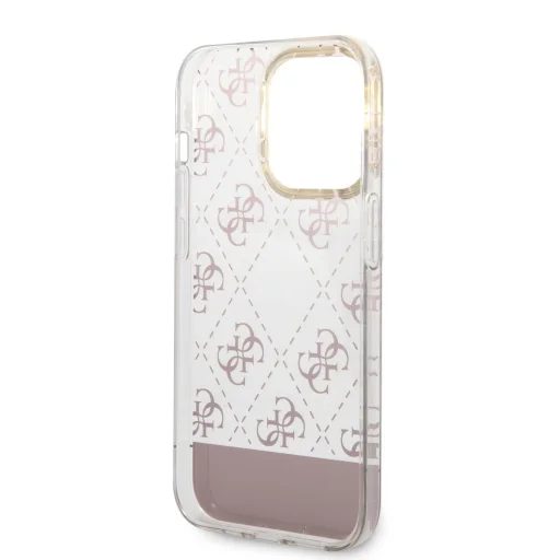 iPhone 14 Pro Guess PC/TPU Peony Glitter Script Logo tok rózsaszín (GUHCP14LHG4MHP) - 2