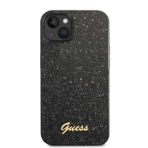 iPhone 14 Guess PC/TPU Glitter Flakes Metal Logo tok fekete (GUHCP14SHGGSHK) - 3