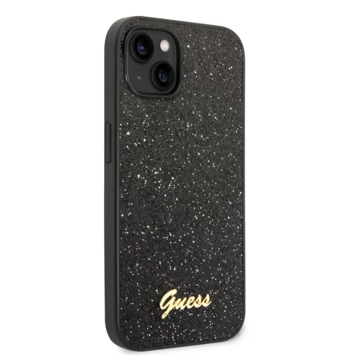 iPhone 14 Guess PC/TPU Glitter Flakes Metal Logo tok fekete (GUHCP14SHGGSHK) - 5