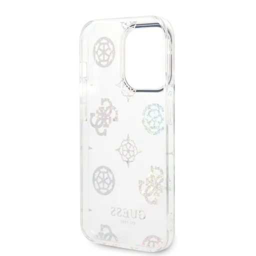 iPhone 14 Pro Guess PC/TPU Peony Glitter tok fehér (GUHCP14LHTPPTH) - 5