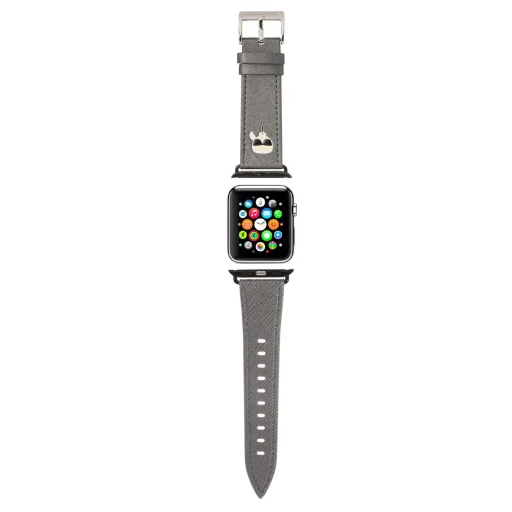 Apple Watch 4/5/6/7/8/SE (38/40/41mm) Karl Lagerfeld Karl Head PU óraszíj ezüst (KLAWMOKHG) - 1