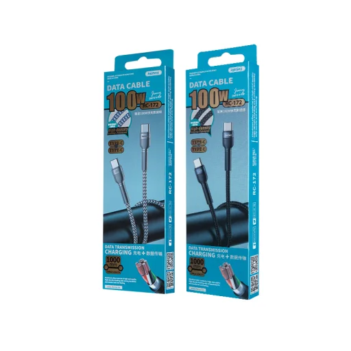 Remax Jany RC-172 Type C- Type C kábel PD 100W 1m ezüst - 3