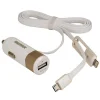 Remax RCC-102 autós töltő USB-micro USB, Lightning kábel 3.4A arany thumbnail