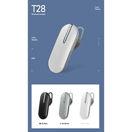 Remax Bluetooth vezeték nélküli headset RB-T28 Multi point + EDR fehér - 8