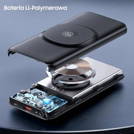 USAMS Powerbank PB62 10000mAh 20W QC3.0+PD mágneses, vezeték nélküli gyorstöltéssel fehér (US-CD171) - 8