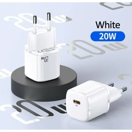 USAMS T36 Mini hálózati töltő adapter 1xUSB-C 20W fehér - 3