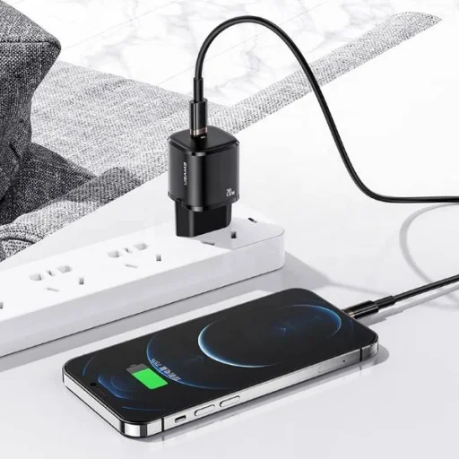 USAMS T36 Mini hálózati töltő adapter 1xUSB-C 20W fehér - 4