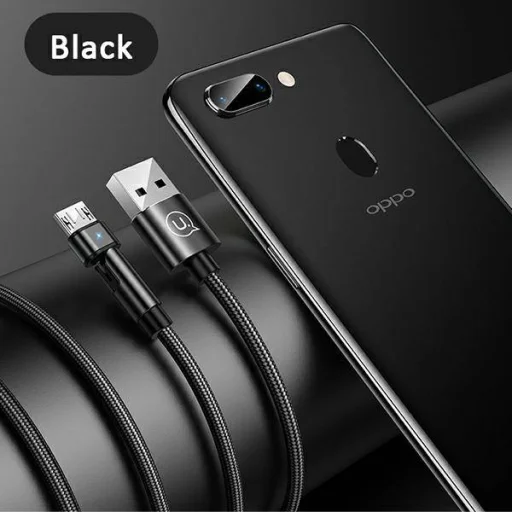 USAMS U60 micro USB töltőkábel forgó fejjel 1m 2A fekete - 8