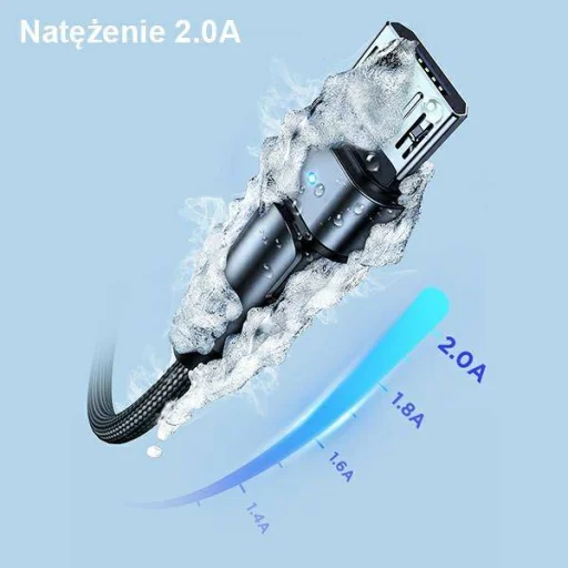 USAMS U60 micro USB töltőkábel forgó fejjel 1m 2A fekete - 2