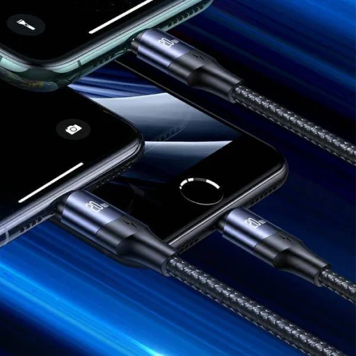 USAMS U71 USB-C - Lightning kábel 20W gyorstöltéssel 3m fekete - 5