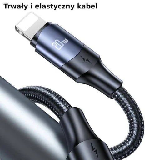 USAMS U71 USB-C - Lightning kábel 20W gyorstöltéssel 3m fekete - 3