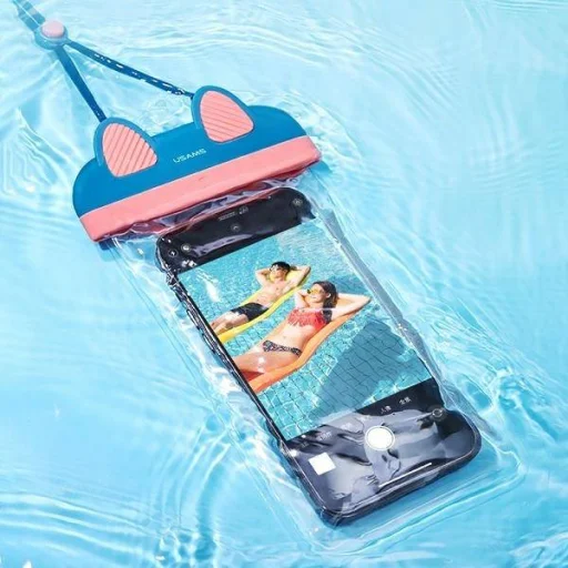 USAMS YD010 vízálló telefontok  7'' kék/rózsaszín (FSD1001) - 3